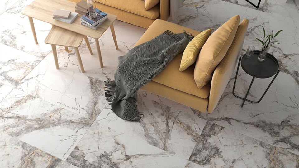 PORCELAIN TILES 60X120 YURTBAY INVISIBLE MARBLE GREY YURTBAY