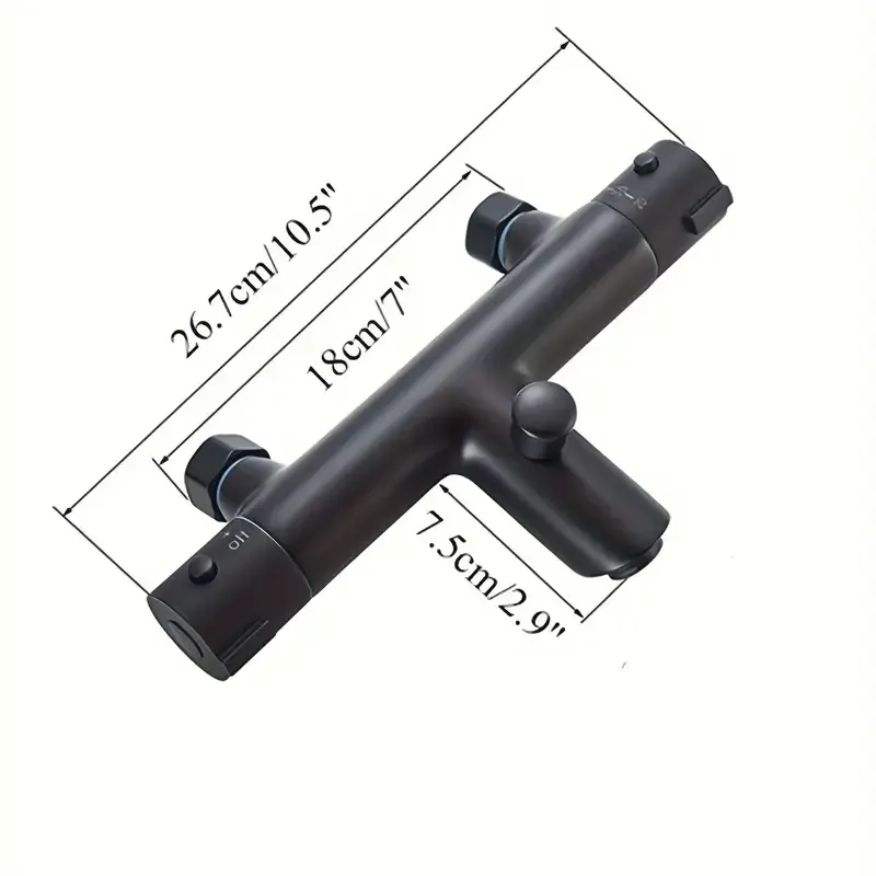 ТЕРМОСТАТЕН, ЗА ДУШ, ЧЕРЕН МАТ